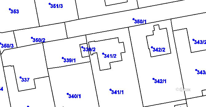 Parcela st. 341/2 v KÚ Čekanice u Tábora, Katastrální mapa
