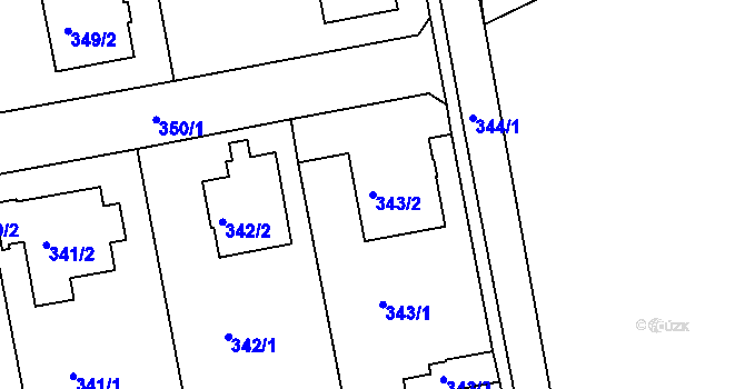 Parcela st. 343/2 v KÚ Čekanice u Tábora, Katastrální mapa