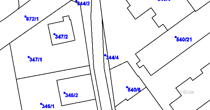 Parcela st. 344/4 v KÚ Čekanice u Tábora, Katastrální mapa