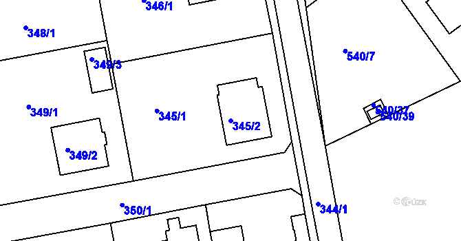 Parcela st. 345/2 v KÚ Čekanice u Tábora, Katastrální mapa