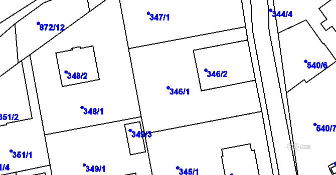 Parcela st. 346/1 v KÚ Čekanice u Tábora, Katastrální mapa