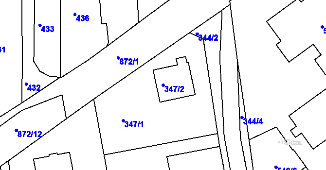 Parcela st. 347/2 v KÚ Čekanice u Tábora, Katastrální mapa