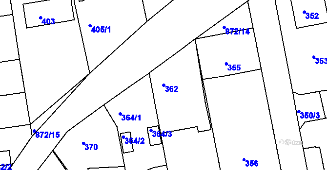 Parcela st. 362 v KÚ Čekanice u Tábora, Katastrální mapa