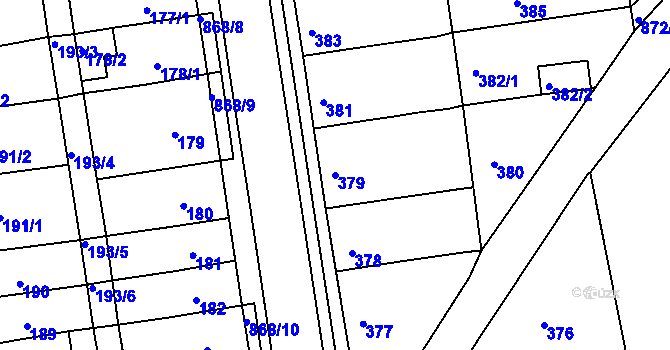 Parcela st. 379 v KÚ Čekanice u Tábora, Katastrální mapa