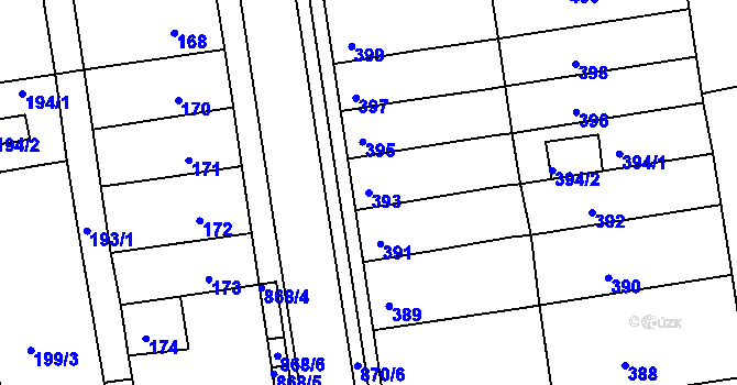 Parcela st. 393 v KÚ Čekanice u Tábora, Katastrální mapa