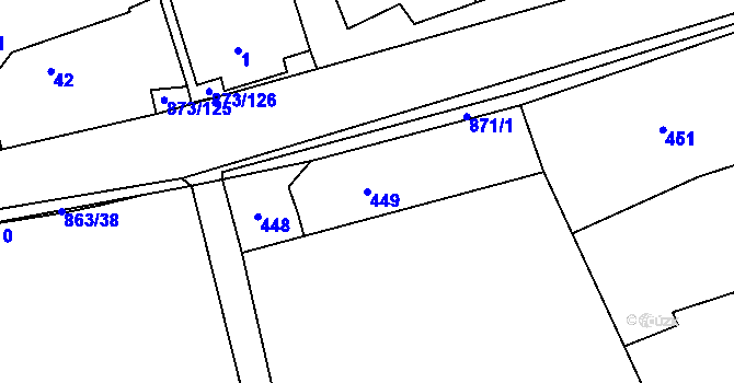 Parcela st. 449 v KÚ Čekanice u Tábora, Katastrální mapa