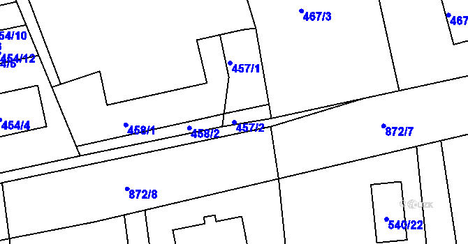 Parcela st. 457/2 v KÚ Čekanice u Tábora, Katastrální mapa