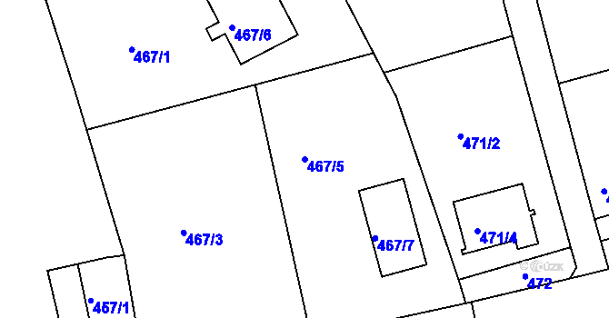 Parcela st. 467/5 v KÚ Čekanice u Tábora, Katastrální mapa