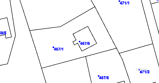 Parcela st. 467/6 v KÚ Čekanice u Tábora, Katastrální mapa