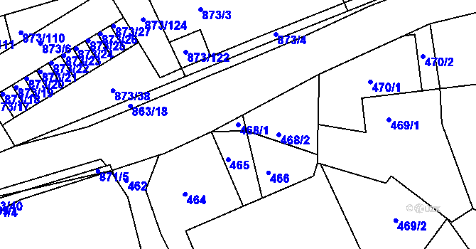 Parcela st. 468/1 v KÚ Čekanice u Tábora, Katastrální mapa