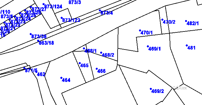 Parcela st. 468/2 v KÚ Čekanice u Tábora, Katastrální mapa