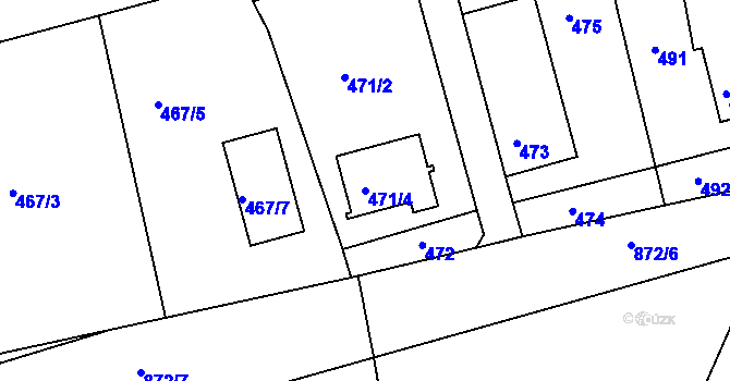 Parcela st. 471/4 v KÚ Čekanice u Tábora, Katastrální mapa