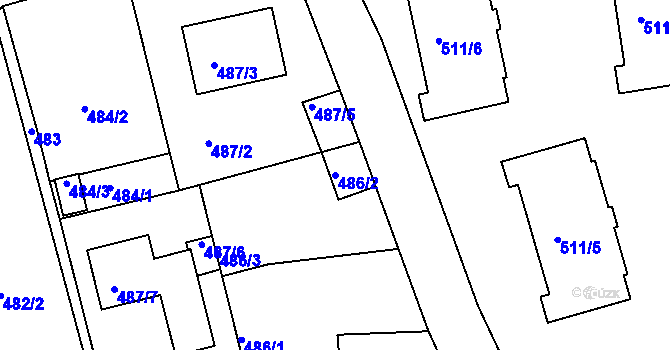Parcela st. 486/2 v KÚ Čekanice u Tábora, Katastrální mapa