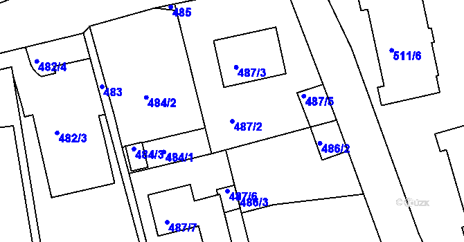 Parcela st. 487/2 v KÚ Čekanice u Tábora, Katastrální mapa