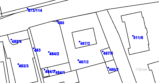Parcela st. 487/3 v KÚ Čekanice u Tábora, Katastrální mapa
