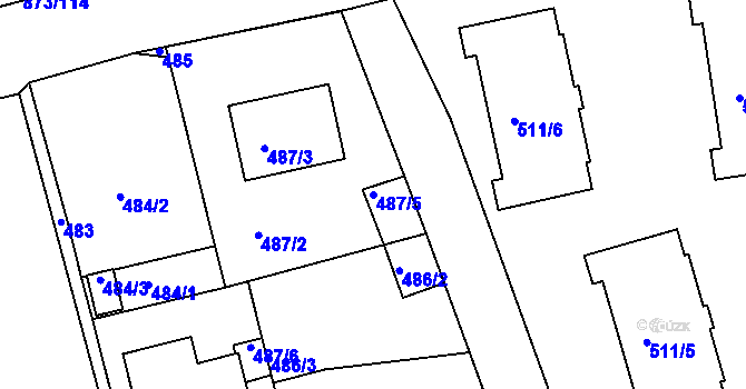 Parcela st. 487/5 v KÚ Čekanice u Tábora, Katastrální mapa