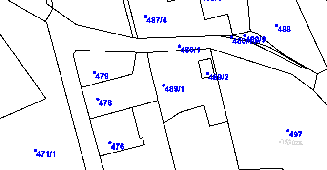 Parcela st. 489/1 v KÚ Čekanice u Tábora, Katastrální mapa