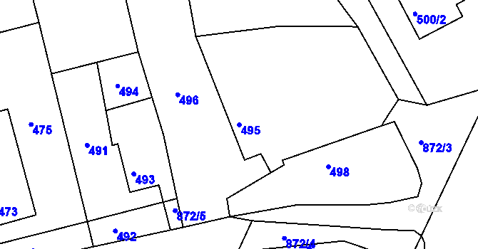 Parcela st. 495 v KÚ Čekanice u Tábora, Katastrální mapa
