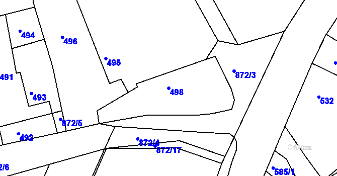 Parcela st. 498 v KÚ Čekanice u Tábora, Katastrální mapa