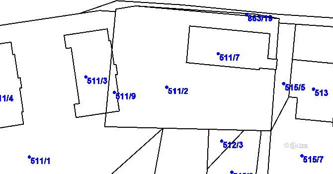 Parcela st. 511/2 v KÚ Čekanice u Tábora, Katastrální mapa