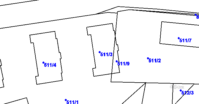 Parcela st. 511/3 v KÚ Čekanice u Tábora, Katastrální mapa