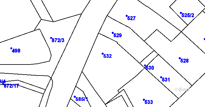 Parcela st. 532 v KÚ Čekanice u Tábora, Katastrální mapa
