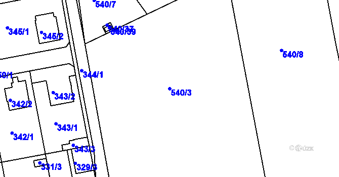 Parcela st. 540/3 v KÚ Čekanice u Tábora, Katastrální mapa