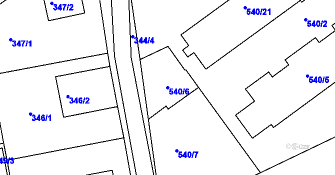 Parcela st. 540/6 v KÚ Čekanice u Tábora, Katastrální mapa
