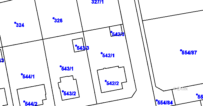 Parcela st. 542/1 v KÚ Čekanice u Tábora, Katastrální mapa