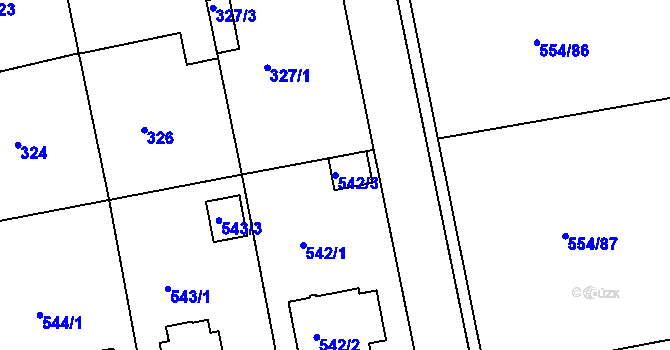 Parcela st. 542/3 v KÚ Čekanice u Tábora, Katastrální mapa