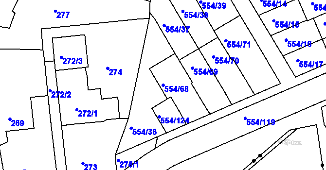 Parcela st. 554/68 v KÚ Čekanice u Tábora, Katastrální mapa