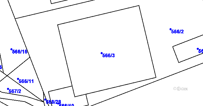 Parcela st. 566/3 v KÚ Čekanice u Tábora, Katastrální mapa