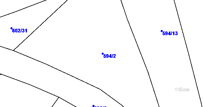 Parcela st. 594/2 v KÚ Čekanice u Tábora, Katastrální mapa