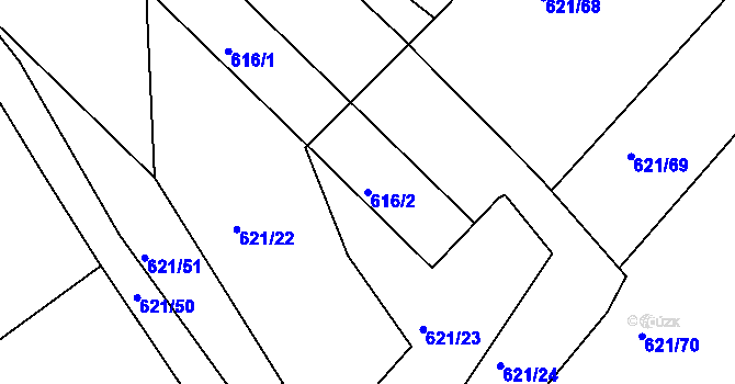 Parcela st. 616/2 v KÚ Čekanice u Tábora, Katastrální mapa
