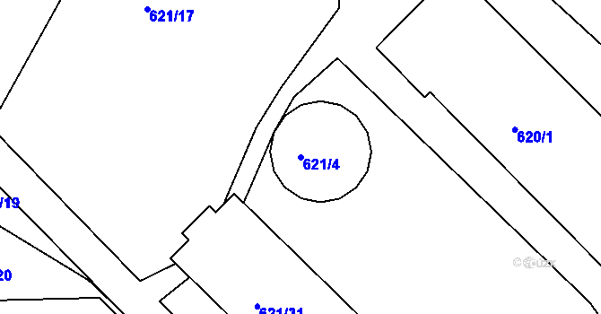 Parcela st. 621/4 v KÚ Čekanice u Tábora, Katastrální mapa