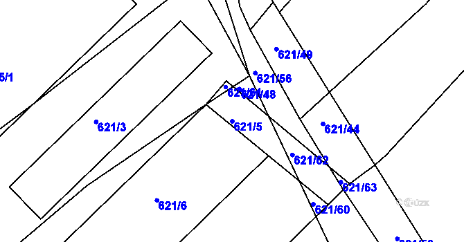 Parcela st. 621/5 v KÚ Čekanice u Tábora, Katastrální mapa