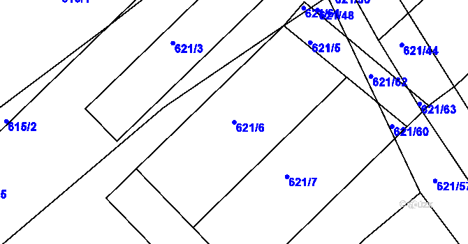 Parcela st. 621/6 v KÚ Čekanice u Tábora, Katastrální mapa