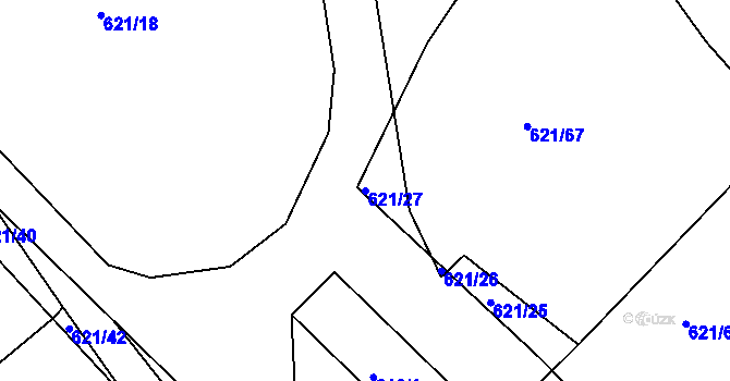 Parcela st. 621/27 v KÚ Čekanice u Tábora, Katastrální mapa