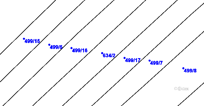 Parcela st. 634/2 v KÚ Čekanice u Tábora, Katastrální mapa