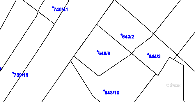 Parcela st. 648/9 v KÚ Čekanice u Tábora, Katastrální mapa