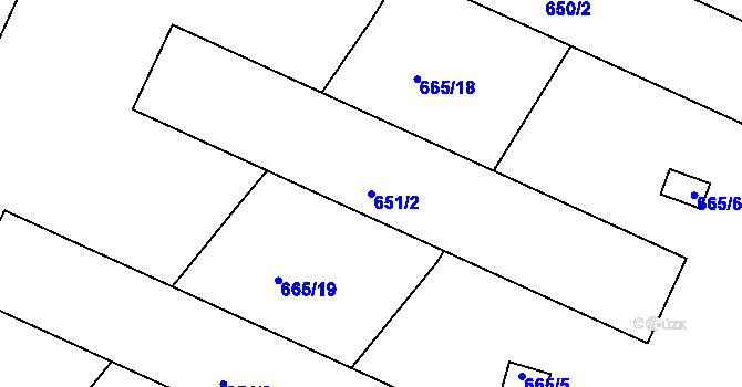 Parcela st. 651/2 v KÚ Čekanice u Tábora, Katastrální mapa