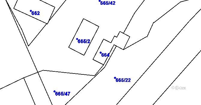 Parcela st. 664 v KÚ Čekanice u Tábora, Katastrální mapa