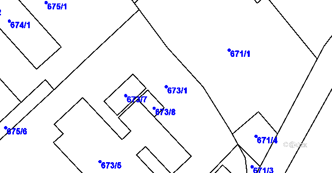 Parcela st. 673/1 v KÚ Čekanice u Tábora, Katastrální mapa