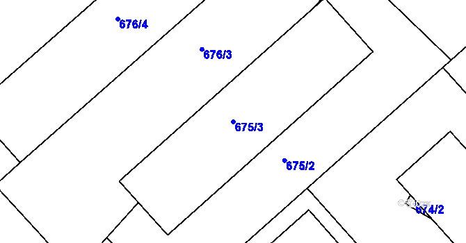 Parcela st. 675/3 v KÚ Čekanice u Tábora, Katastrální mapa