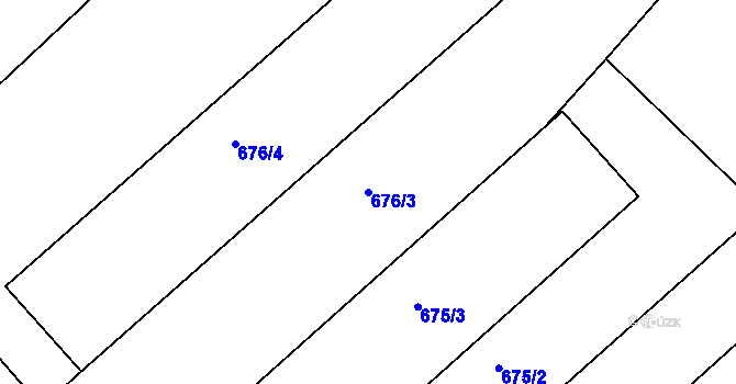 Parcela st. 676/3 v KÚ Čekanice u Tábora, Katastrální mapa