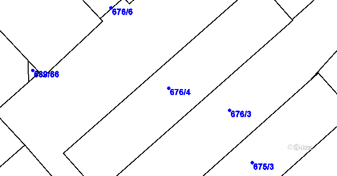 Parcela st. 676/4 v KÚ Čekanice u Tábora, Katastrální mapa