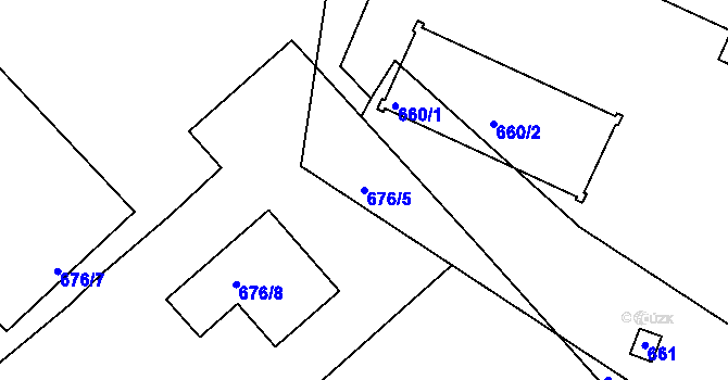 Parcela st. 676/5 v KÚ Čekanice u Tábora, Katastrální mapa