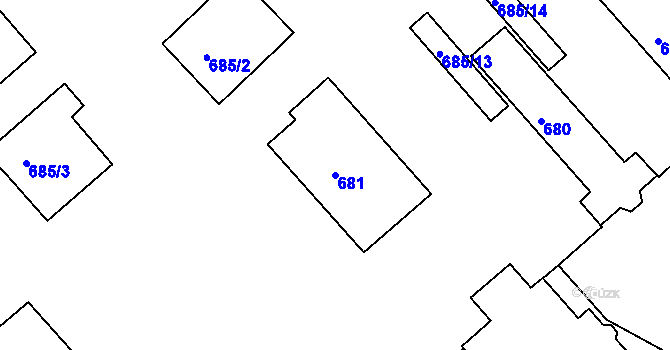 Parcela st. 681 v KÚ Čekanice u Tábora, Katastrální mapa