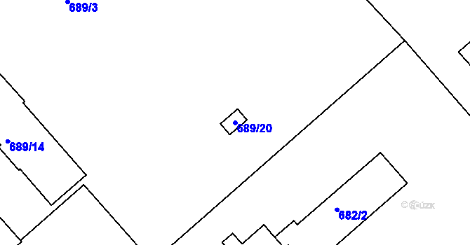 Parcela st. 689/20 v KÚ Čekanice u Tábora, Katastrální mapa