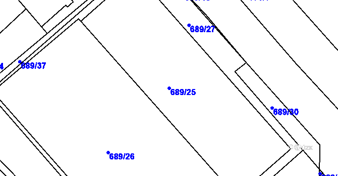 Parcela st. 689/25 v KÚ Čekanice u Tábora, Katastrální mapa